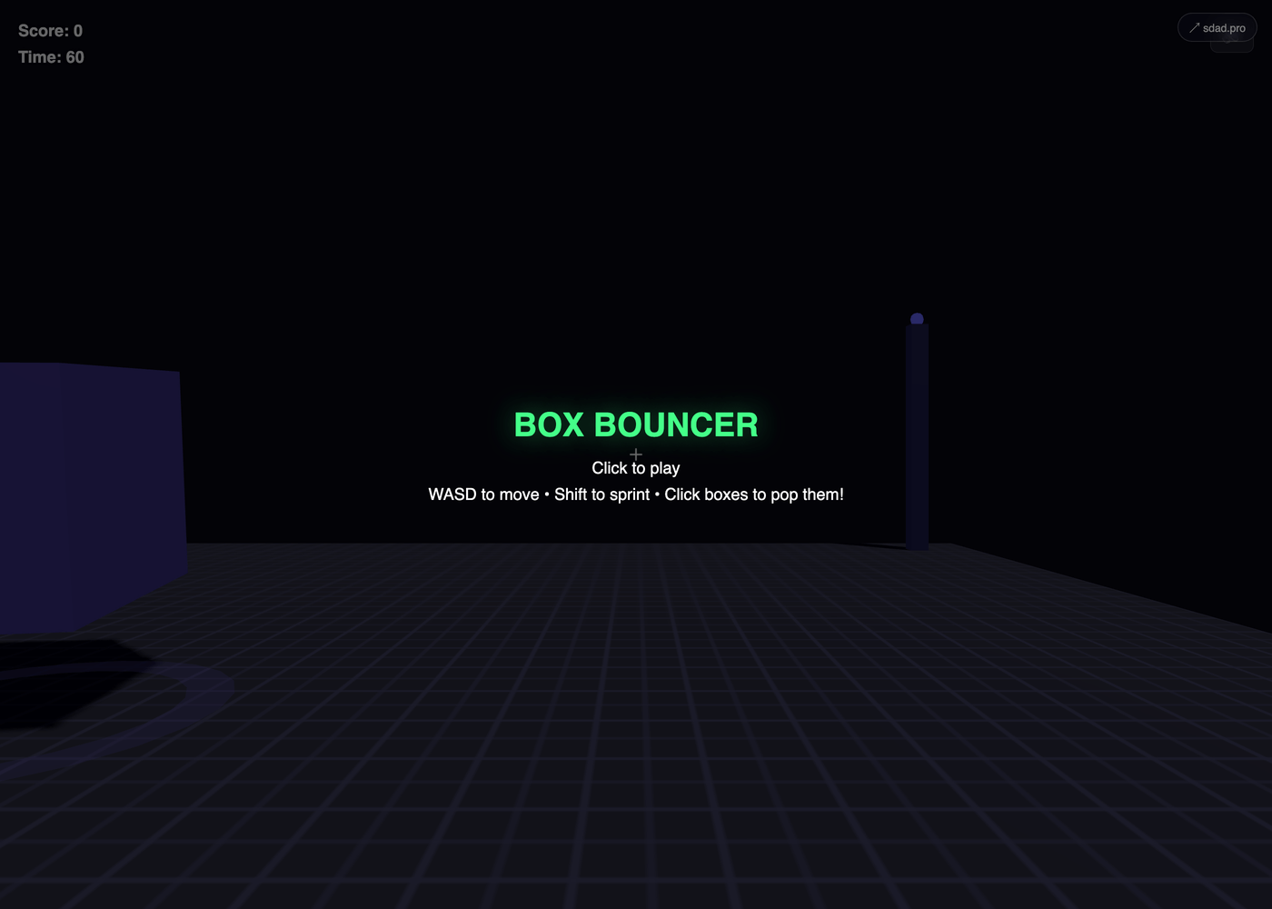 Box Bouncer — a grid of colourful clickable boxes